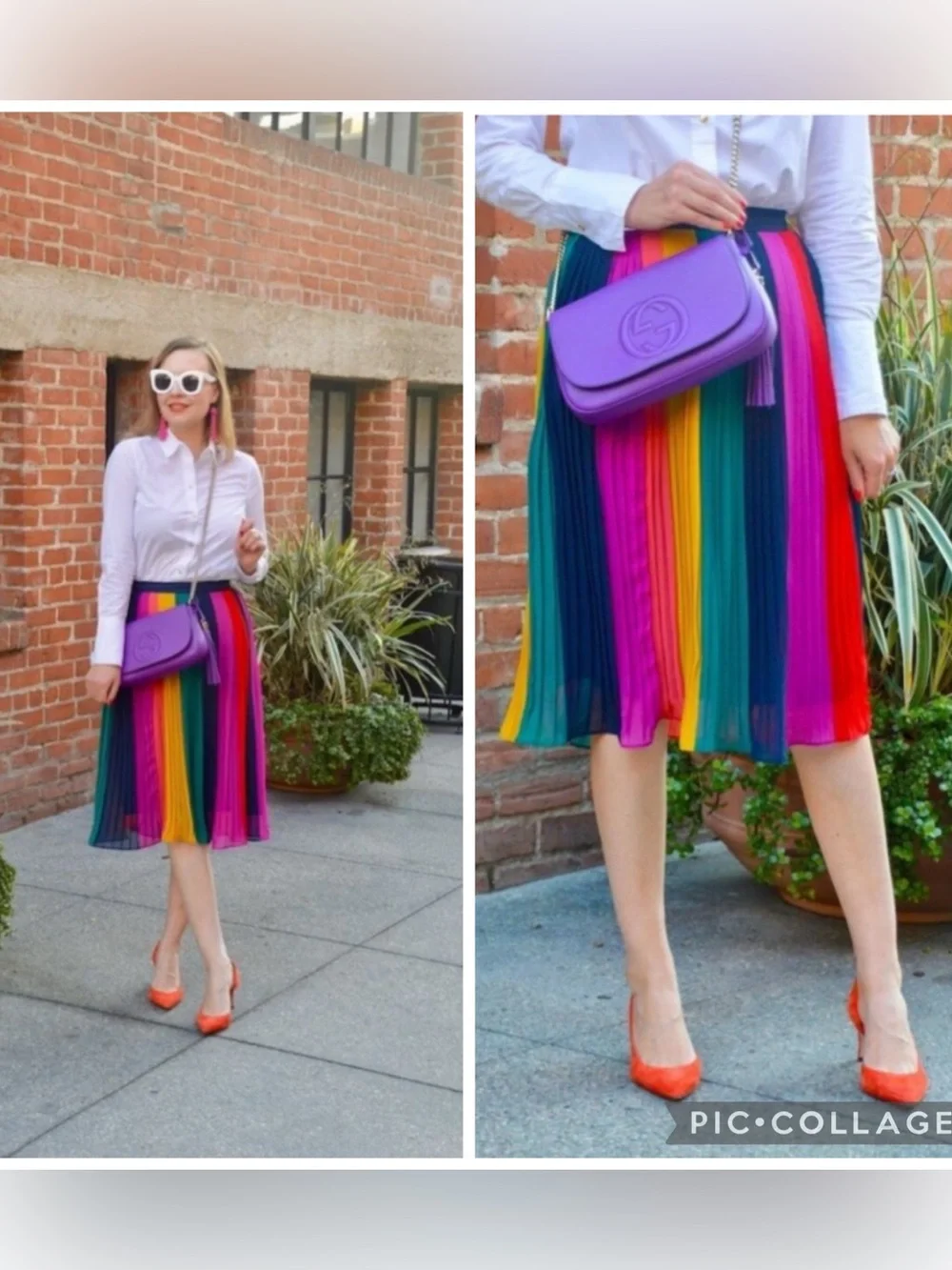 J.Crew Sunburst Rainbow Colorblock Pleated Chiffon A-Line Midi Skirt Size 4 - Picture 3 of 14